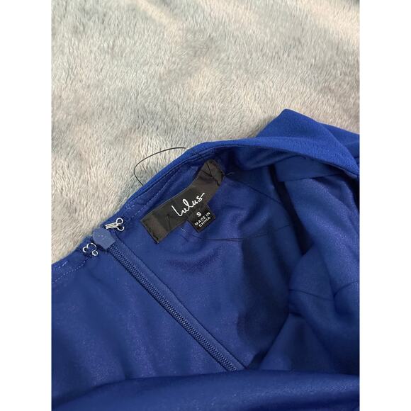 NWT Lulu’s Head to Cocktail Hour Royal Blue Halter Neck Maxi Dress Size Small - Picture 5 of 9